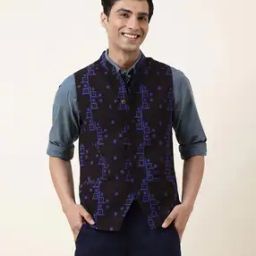 Mandarin-Collar Slim Fit Nehru jacket-9