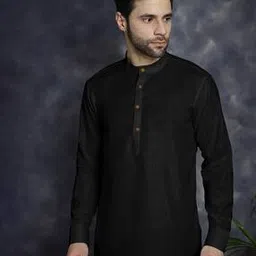 Men Regular Fit Short Kurta with Mandarin Collar-image-58