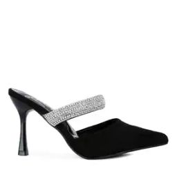 Diamante Strap Heeled Mules-image-1