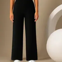 fabflee x ag Women Ribbed Relaxed Fit Cotton Trousers-picture-8