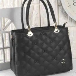 Women Quilted Satchel with Adjustable Strap-image-6