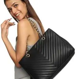 Women Quilted Shoulder Bag with Chain Strap-image-42