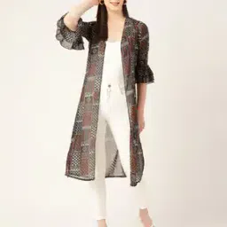 Floral Print Open-Front Shrug-48