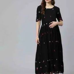 Women Embroidery Fit and Flare Dress-image-93