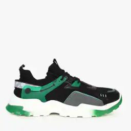 Panelled Mid-Top Lace-Up Sneakers-image-63