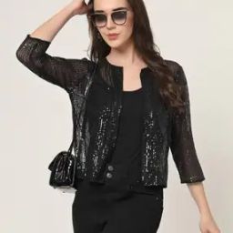 Women Embellished Front-Open Shrug-11