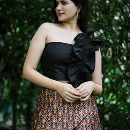 Women Ruffles Crop Top & Skirt Set-picture-32