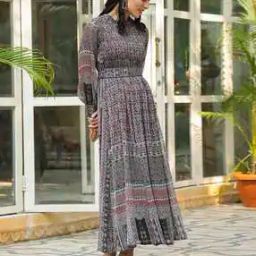 Women Print Fit & Flare Dress-image-11