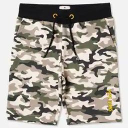 Camouflage Print Shorts with Drawstring Waist-4