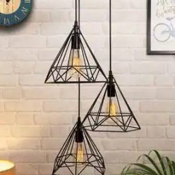Set of 3 Round Cluster Chandelier Diamond Hanging Pendant Light-28
