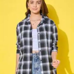Women Checked Oversized Fit Shirt-image-52