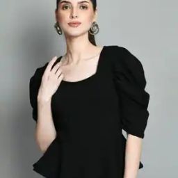 Women Regular Fit Top with Puff Sleeves-image-88