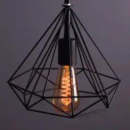 Metal Hanging Diamond Caged Ceiling Lamp-image-19