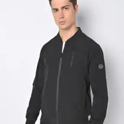 Zip-Front Bomber Jacket with Insert Pockets-1