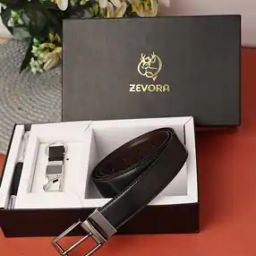 Men Genuine Leather Belt Set-35