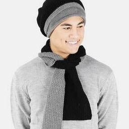 Colourblock Beanie with Scarf-picture-27