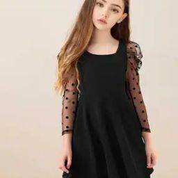 Girls Round-Neck Fit & Flare Dress-image-29