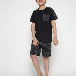 Camouflage Print T-Shirt & Shorts Set-image-73