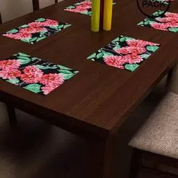 Set of 6 Floral Printed Table Placemats-image-1