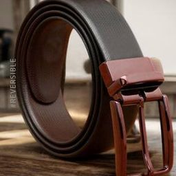 Men Leather Reversible Belt with Buckle Closure-image-19