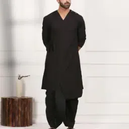 Men Angrakha V-Neck Kurta-image-7
