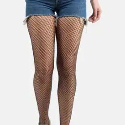 Women Checked Sheer Stockings with Elasticated Waistband-10
