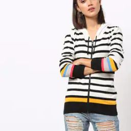Striped Zip-Front Hoodie-picture-19