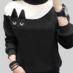 Women Colourblock Regular Fit Sweatshirt with Ribbed Hem-image-60