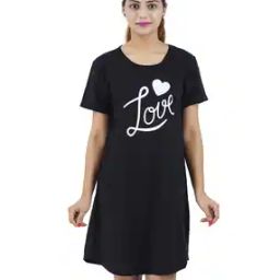 Women Regular Fit Graphic Nightshirt-image-98