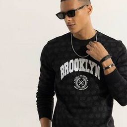 Typographic Print Relaxed Fit Crew-Neck Sweatshirt-image-43