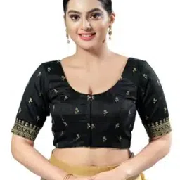 Women Embroidered Round-Nack Front-Open Blouse-image-60