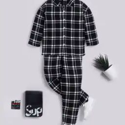 Boys Checked Shirt & Pyjamas Set-picture-33