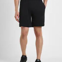 Regular Fit Neo Knit Shorts with Logo Print-image-72
