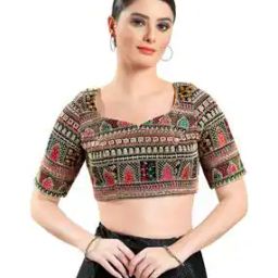 Women Embroidered Back Open Blouse-22