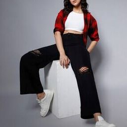 High-Rise Wide-Leg Distressed Jeans-image-76