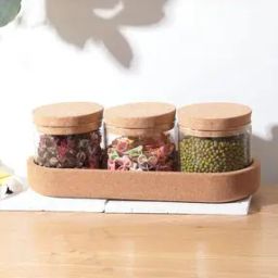 Set of 3 Glass Jars with Cork Lid-image-37