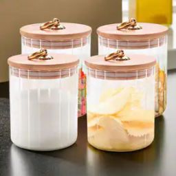 Set of 4 Borosilicate Glass Jars with Bamboo Lids-picture-19
