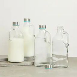 Set of 4 Glass Milk Bottles-12
