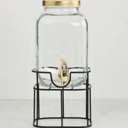 Transparent Glass Dispenser with Metal Stand-14