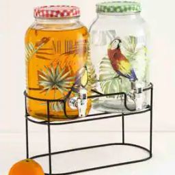 Set of 2 Glass Dispenser with Metal Lid & Water Tap-31