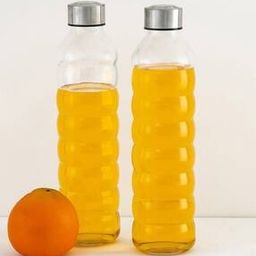 Set of 2 Glass Bottles with Metal Lid-7