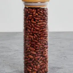 Transparent Borosilicate Glass Jar with Bamboo Lid-image-91
