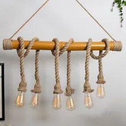 Chandelier Hemp Cluster  Rope Lamp-29