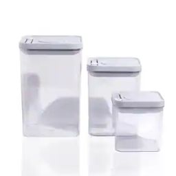 Pack of 3 Plastic Storage Jars with Lid-image-46