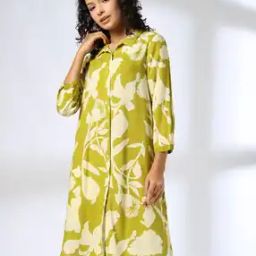 Women Floral Print A-Line Kurti-image-1
