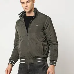 Slim Fit Zip-From Bomber Jacket-image-35