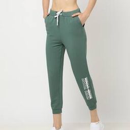 Women Mid-Rise Joggers with Placement Print-image-89