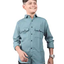 Boys Regular Fit Shirt with Patch Pockets-image-61