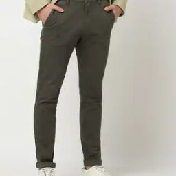 Men Flat-Front Skinny Fit Trousers-image-24