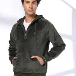 Men Slim Fit Hoodie with Raglan Sleeves-image-92